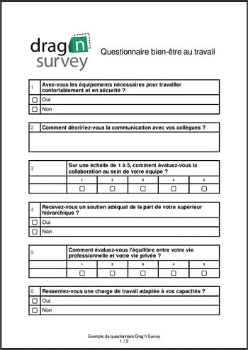 exemple questionnaire bien etre au travail pdf