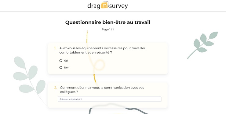exemple questionnaire bien etre au travail
