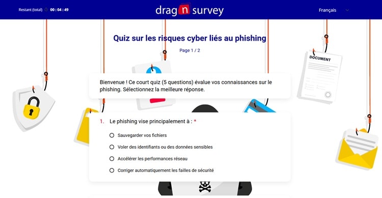 quiz cybersécurité phishing