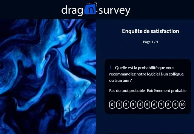 Exemple de sondage Drag'n Survey
